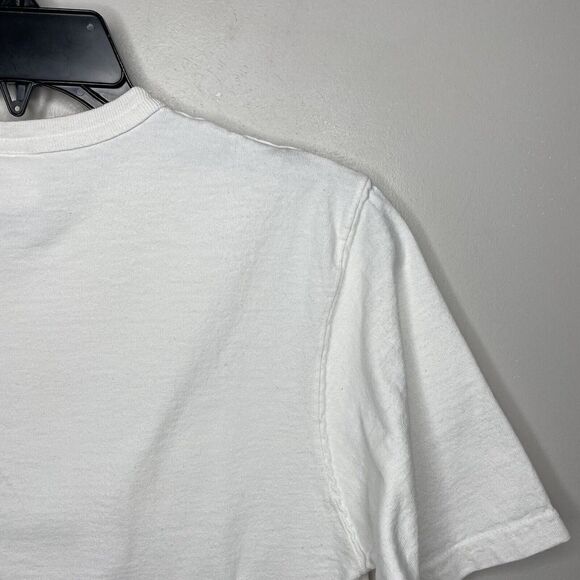 CHAMPION Mens White Big-C T-Shirt Small S Green Camouflage Logo - Picture 7 of 7